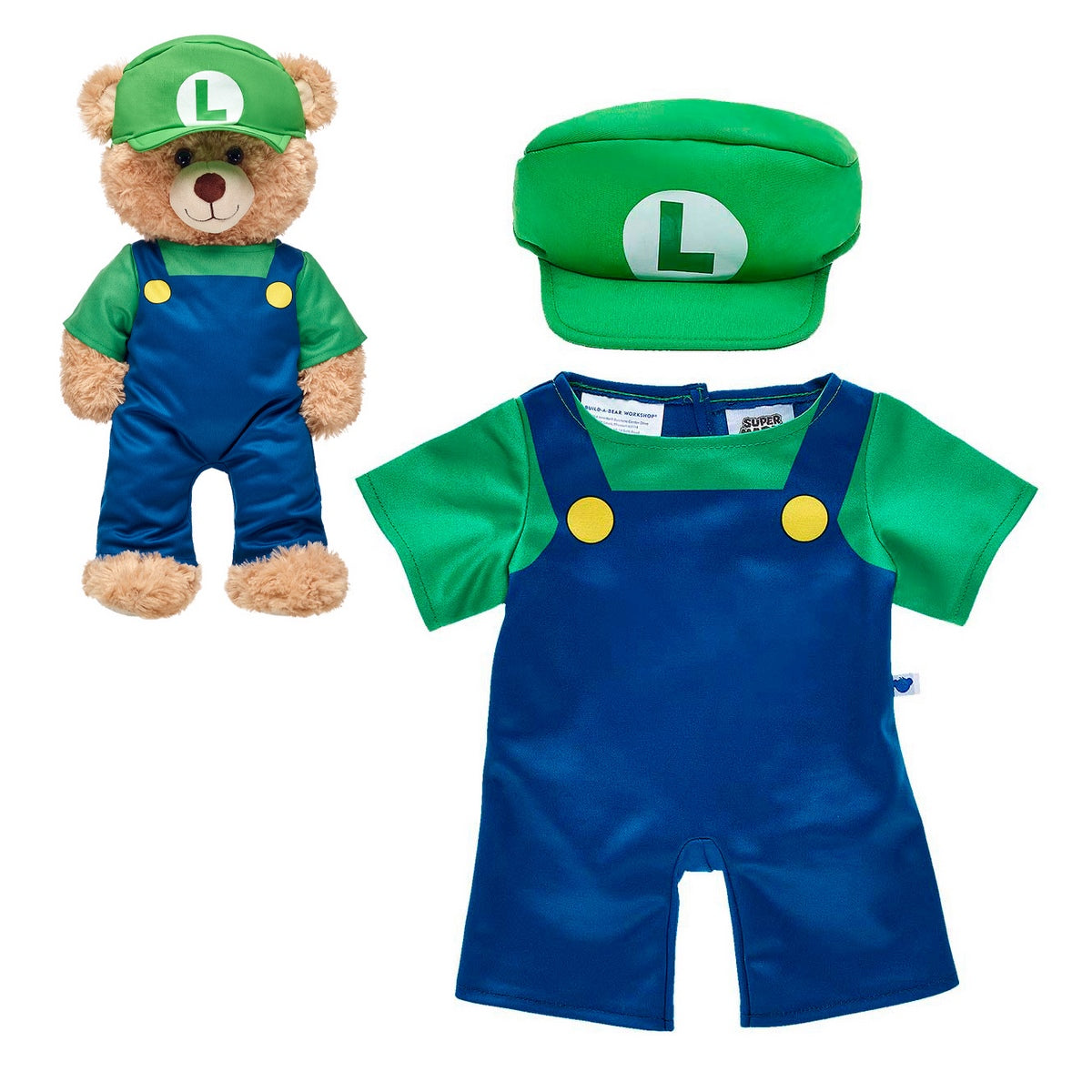 Disfraz Luigi Mario Bros Build-A-Bear Categoría: Disfraz Tipo producto: Doll Accessories